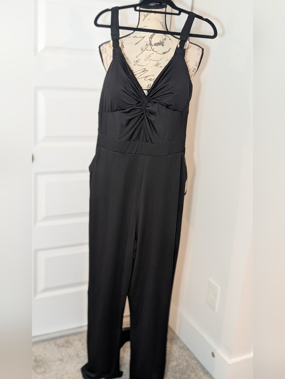 Derek Heart Black Smocked Bodice Jumpsuit Size XL - Picture 8 of 8